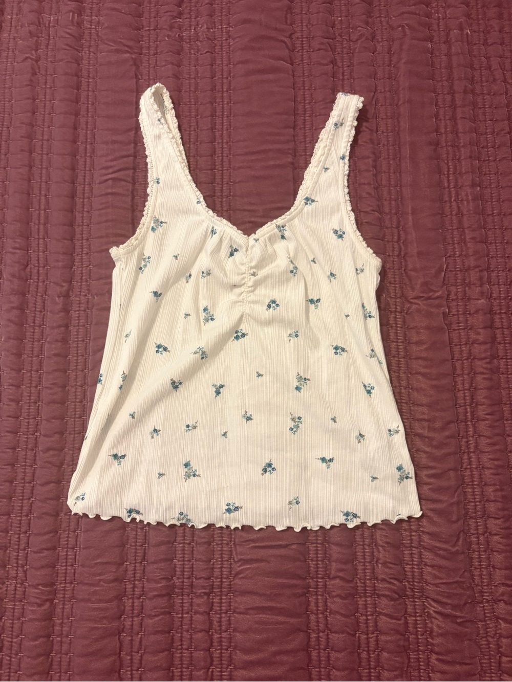 White Floral Tank Top